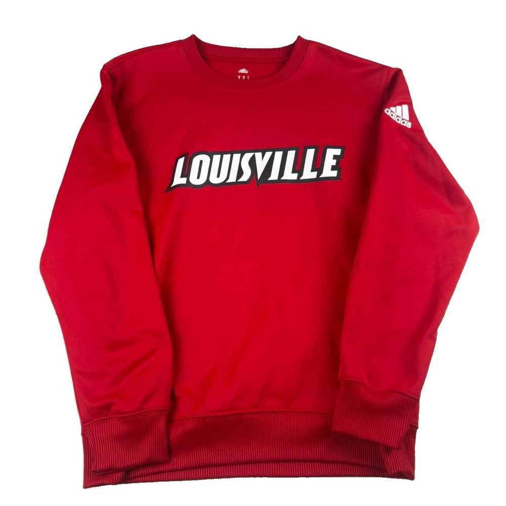 Adidas Louisville Cardinals Sweatshirt Mens M Red ClimaWarm NCAA Crewneck